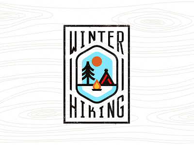 Winter Hiking badge hiking logo winter