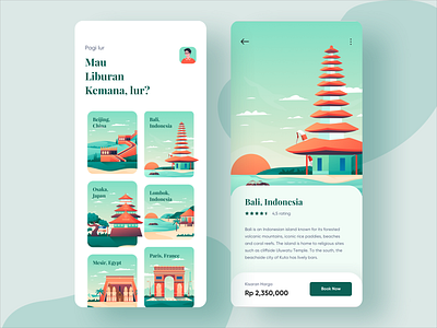 Dolin - Travel App android app booking dashboard destination flat homepage hotel illustration ios mobile place tour travel trip ui visit