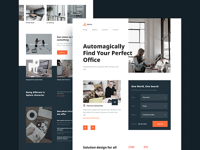 Aplace - Coworking Landing Page cafe clean coffee coworking coworking space freelance homepage landing page remote ui web design website website design