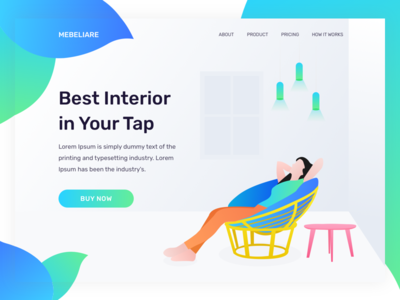 Interior Landing Page chair home homepage illustration interior landing page properties table ui website