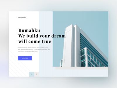 Rumahku Landing Page Minimalis building city clean dashboard home house landing page minimalist onboarding property simple website