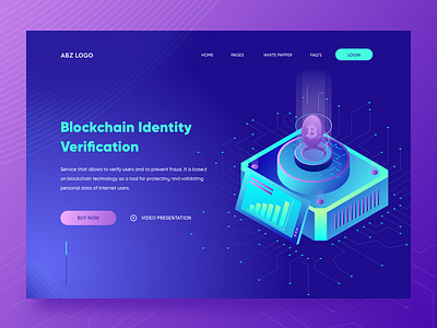 Blockchain Identity Header bitcoin blockchain clean dark glow header homepage illustration landingpage