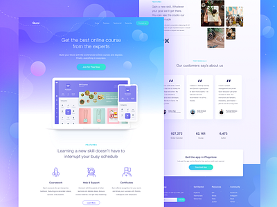 DIY Course Landing Page author clean course dashboard e learning education gradient homepage learning lesson online school teach tutorial udemy ui website