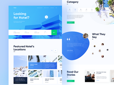Heet - Hotelier Landing Page Preview app book booking clean home homepage hotel house landing page mortgage real estate rent room sell ui website