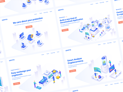 7 Cryptocurrency Isometric Illustration bitcoin crypto wallet cryptocurrency currency dashboard header homepage illustration isometric landing page mining money trading ui kit ui8