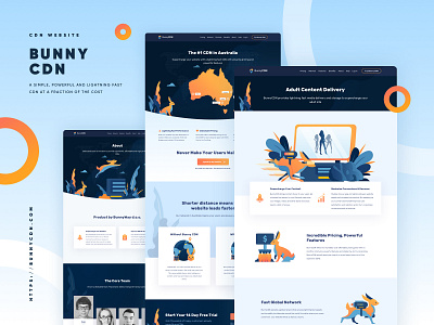 BunnyCDN Landing Page - About about cdn cloud data homepage hosting illustration internet landing page redesign security storage vpn website