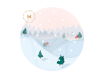 Christmas card christmas cute forest illustration love mountains photoshop snow warm winter