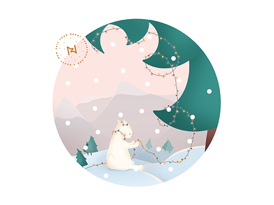 Christmas card christmas cute illustration love photoshop snow warm white bear winter