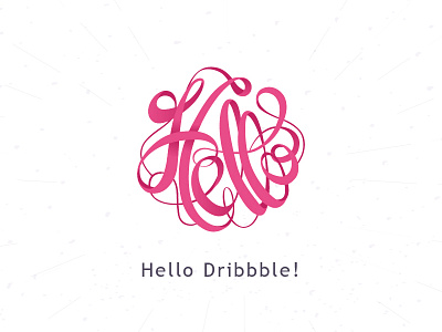 Hello Dribbble! debut dribbble first hello lettering thank you