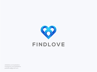 FINDLOVE app brand design brand identity branding design icon illustration illustrator logo logodesign logomaker minimal monogram ui ux