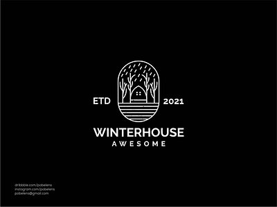 Lineart Winter House Logo app brand mark branding design house icon illustration logo logo maker logodesign real estate sale logo top logo ui ux vector winter