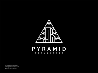 Pyramid Realestate Logo app brand mark branding bulding design icon illustration lineart logo logo maker logodesign pyramid real estate sale logo sport top logo triangel ui ux vector