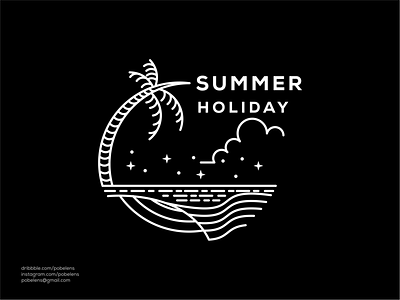 Summer Holiday Lineart Logo beach logo brand mark branding clothing design holiday logo icon illustration logo logo maker logodesign sale logo sport summer logo top logo typography ui ux vector