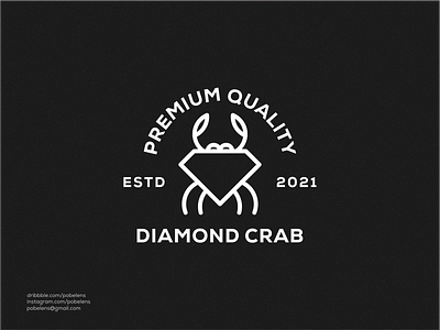 Diamond Crab bioengineering branding crab design diamond crab logo logo maker logodesign sea typography