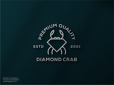 Diamond Crab Concept Logo branding clothing sale logo crab design diamond food icon illustration jewelry logo logo maker logodesign realestate typography ui ux vector