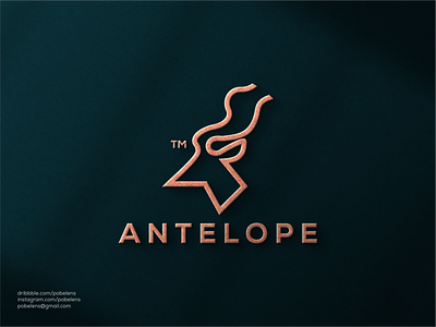 Monoline Antelope Logo background branding logo