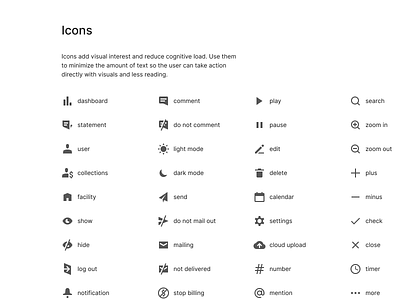 Icons. Fragment from Component Library