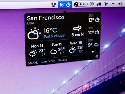 Weather Mac app climacons mac app menu bar osx ui weather wip