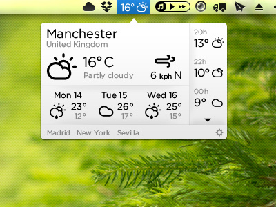 Weather Mac App (White version) climacons mac app menu bar osx ui weather white wip