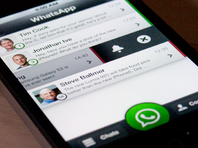 WhatsApp app buttons green ios iphone light photoshop slide social ui ui design whatsapp