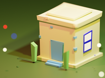Stylized House # Rendered in Blender. 3d animation app branding design graphic design illustration logo motion graphics ui ux vector