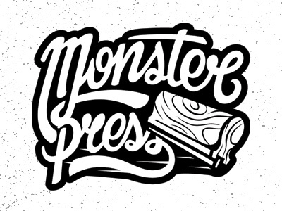 Monster Press logo custom script graphic design lettering logo script typography