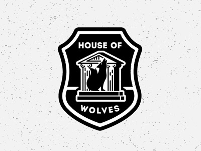 House of wolves badge graphic design icon logo patch seal