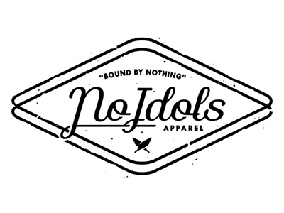 No Idols custom script graphic design logo t shirt typography