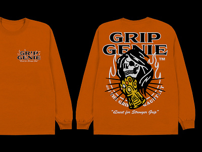Grip Genie and The Grip Gauntlet design fashion graphic design illustration merch streetwear t shirt t shirt design typography