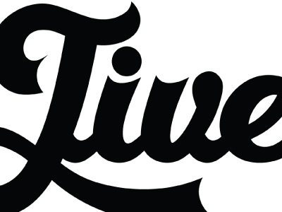 Live! custom script lettering type typography
