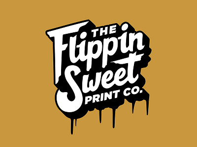 The Flipping Sweet Print Co. calligraphy custom handmade logo script typography