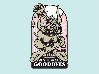 My Last Goodbyes badge band character design design fashion graphic design illustration lettering merch music streetwear t shirt t shirt design typography