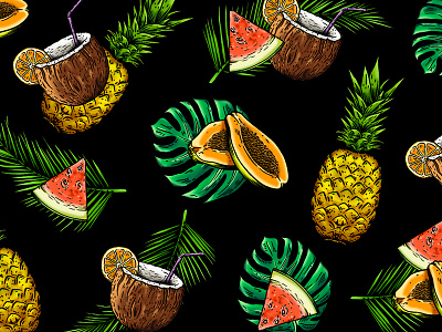 Exotic Pattern fashion fruit graphic design illustration pattern tropical