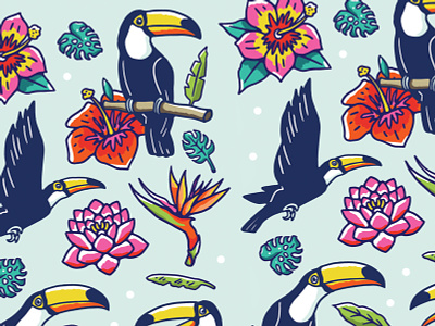Toucans pattern design graphic design illustration pattern