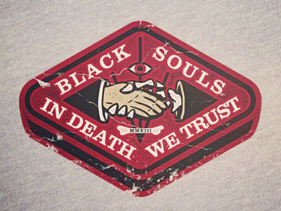 Black Souls badge graphic design illustration