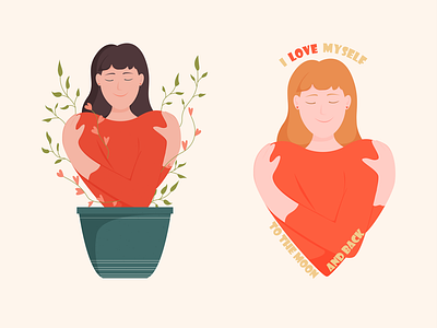 Love of self. illustration love for your body love of self vector illustration woman