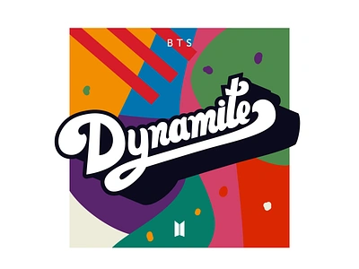 Dynamite color digital hand lettering kpop lettering music