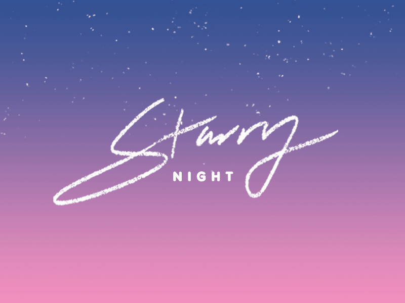 Starry Night color digital gif gradient hand lettering handlettering lettering