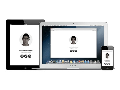 Responsive Portfolio black ipad iphone macbook air minimal portfolio responsive web white