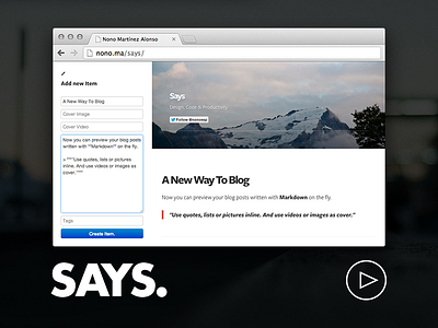 A New Way To Blog [Video] blog cms code design markdown productivity says web