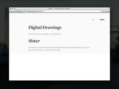 Portfolio Work artist design minimal portfolio projects type web work