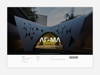 Building Has Changed architecture computational cover design footer landing logo minimal page
