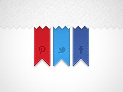 Colourful Social Ribbons banner facebook icon inset interface pinterest ribbon social twitter web design