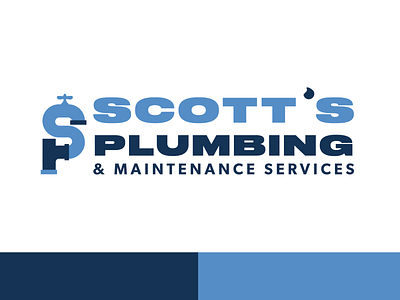 Scott's Plumbing & Maintenance Services branding design icon illustration logo minimal typography