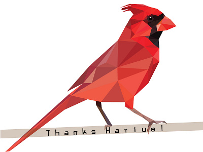 low poly cardinal bird bright cardinal debut low poly qu red