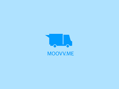 moovv.me logo concept bubble relocation services speech truck