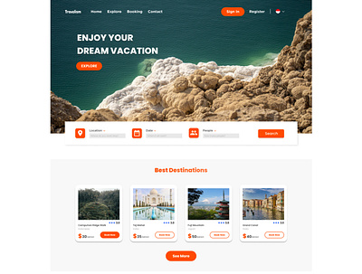 Explore - Travel Agency Landing Page Design figma graphic design travelwebdesign ui ux webdesign
