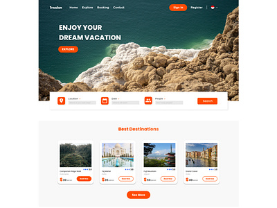 Explore - Travel Agency Landing Page Design