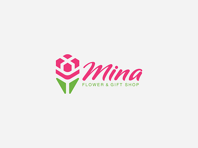 Logo design - Mina brand identity branding flower gift gift shop logo logo design logo designer logotype minimal minimalism minimalist minimalistic