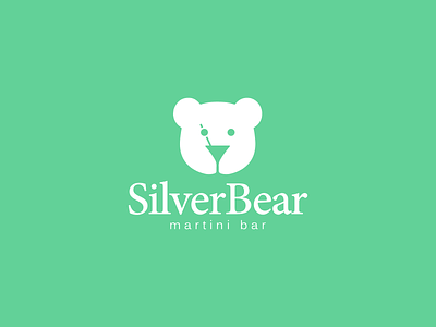 Logo design - Silver Bear Martini Bar bar bear brand identity branding logo logo design logo designer logotype martini minimal